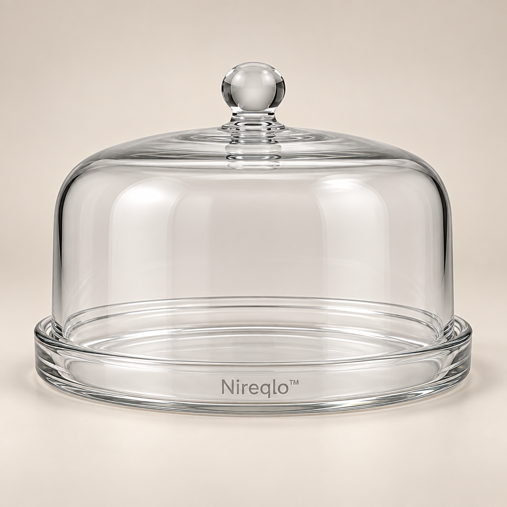 Nireqlo™ Clear Glass Cake Display Dome hero product image