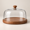 Nireqlo™ Glass Food Cover with Wooden Base hero product image